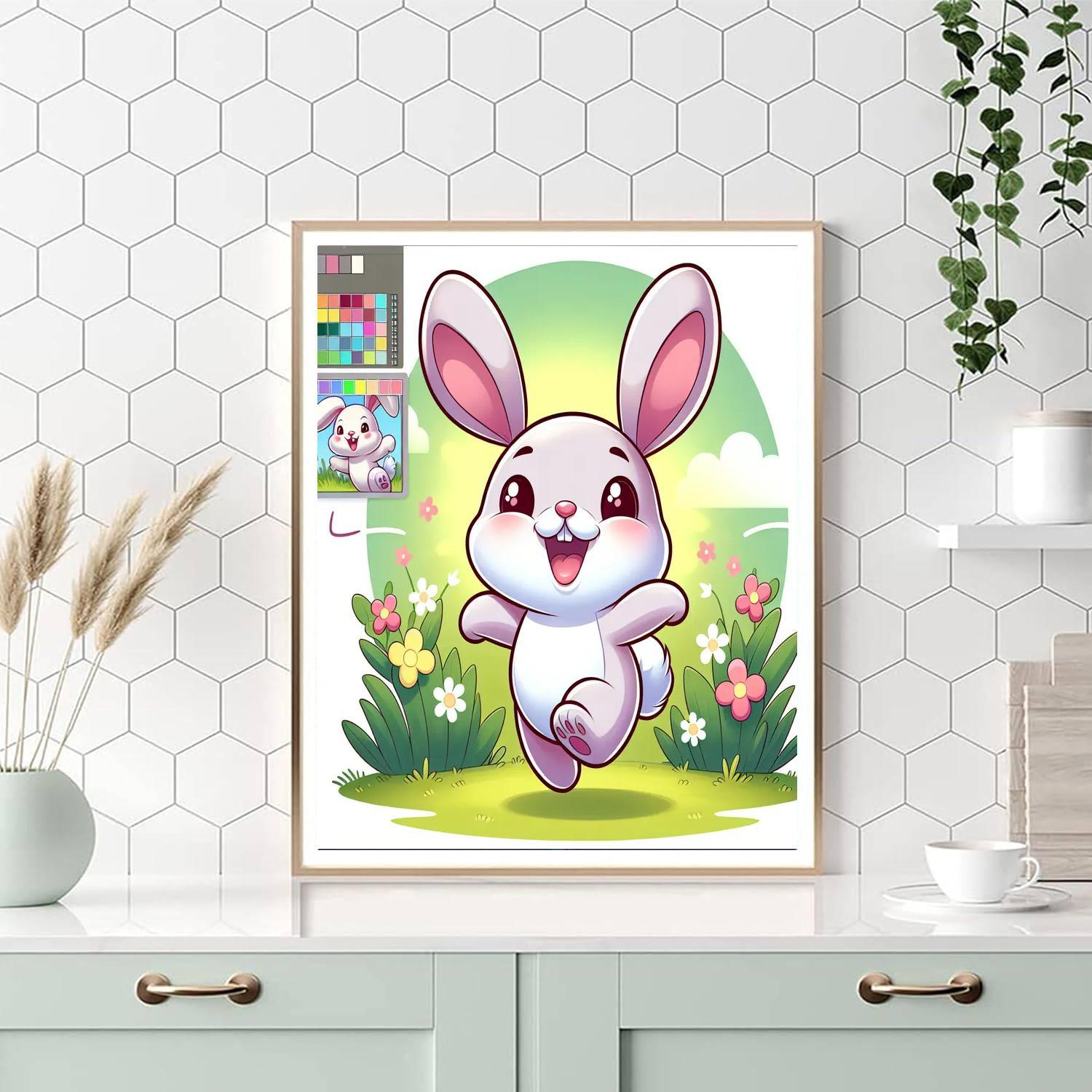 Cheerful Bouncing Bunny Paint By Numbers Kits