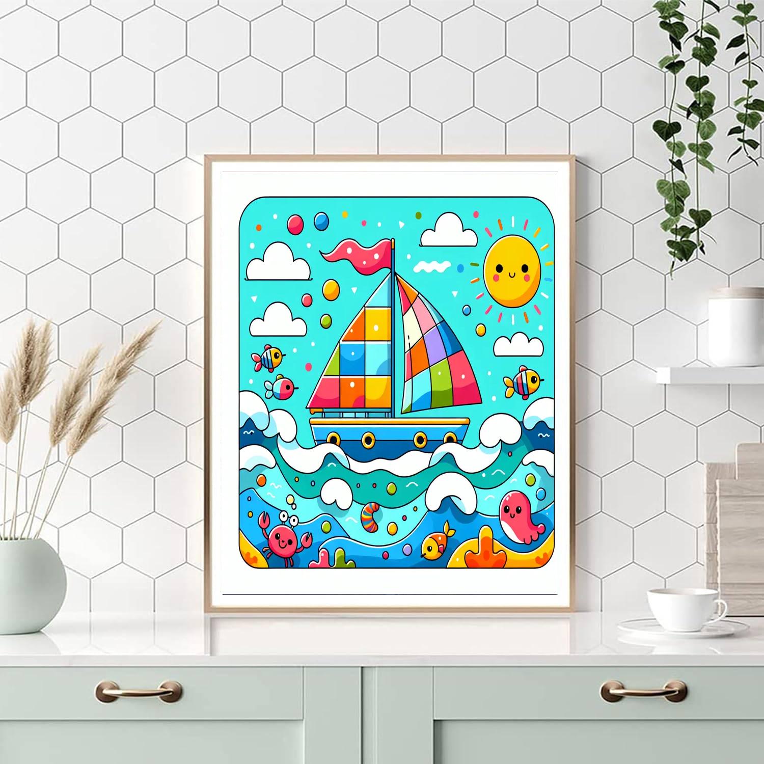 Sailing The Ocean Blue DIY Paint By Numbers