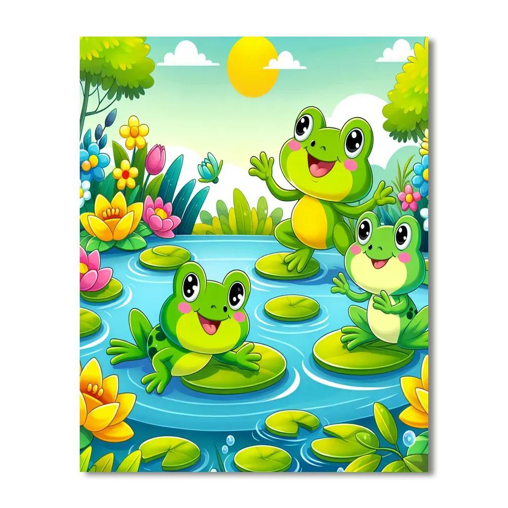 Froggy Friends On Adventure Paint By Color