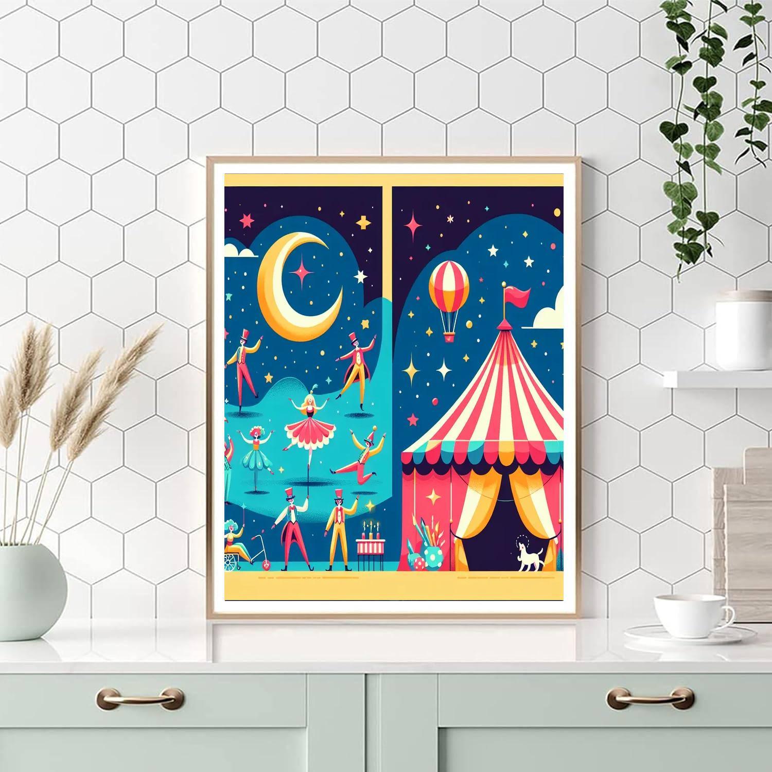 Magical Circus Night Number Painting