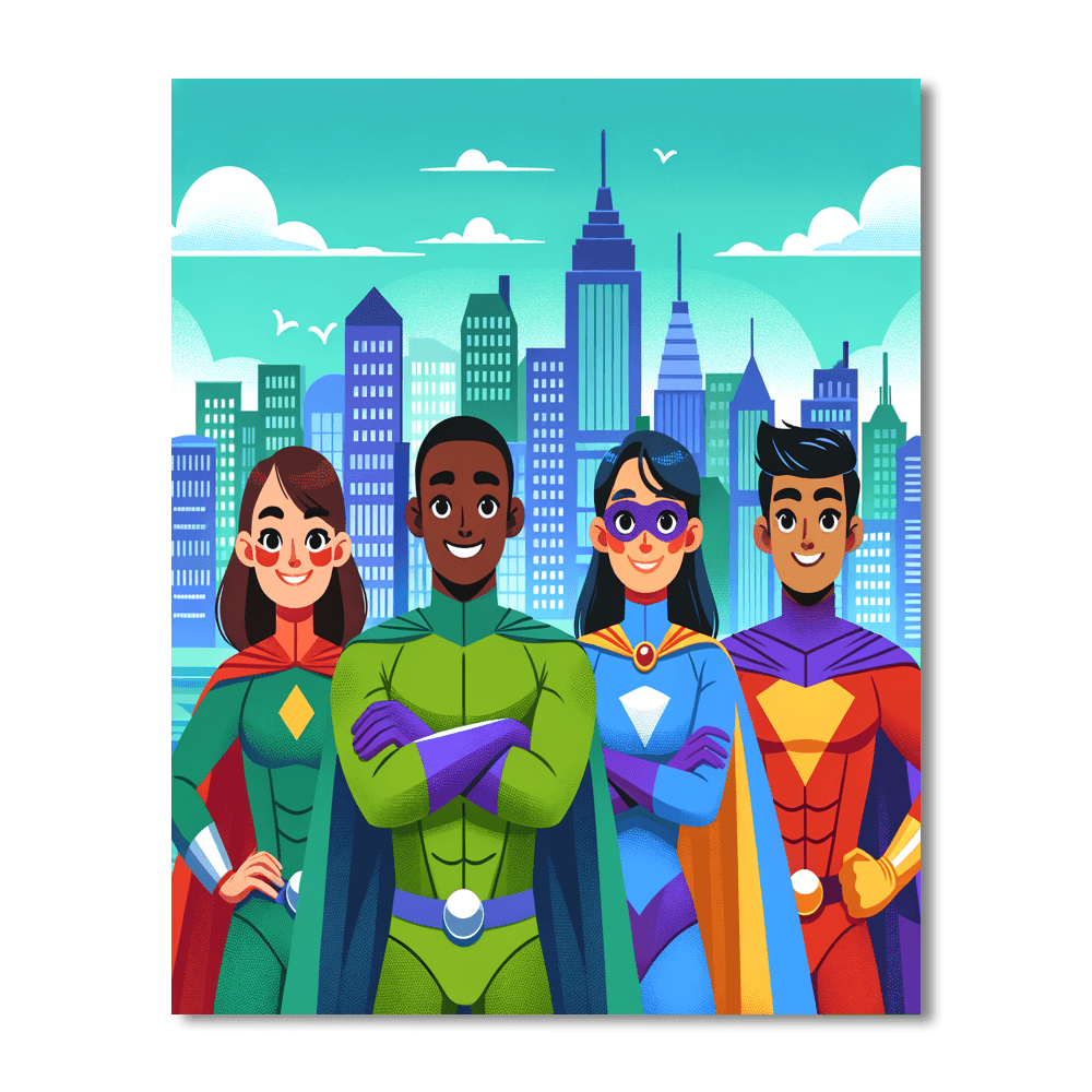 Fantastic Superhero Team Painting By Numbers Kit
