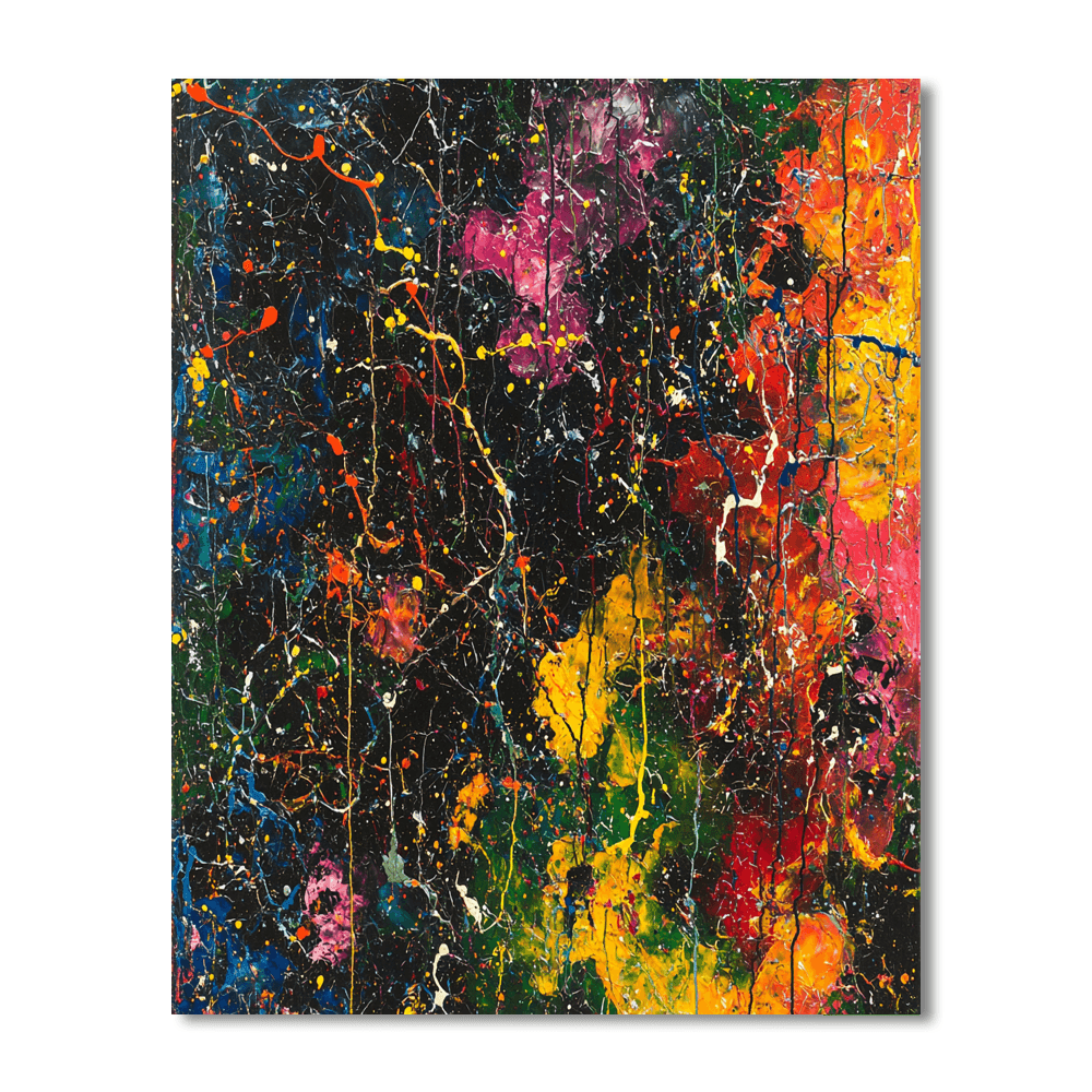 Jackson Pollock Inspired Abstract Equinox  Paint By Numbers Kits