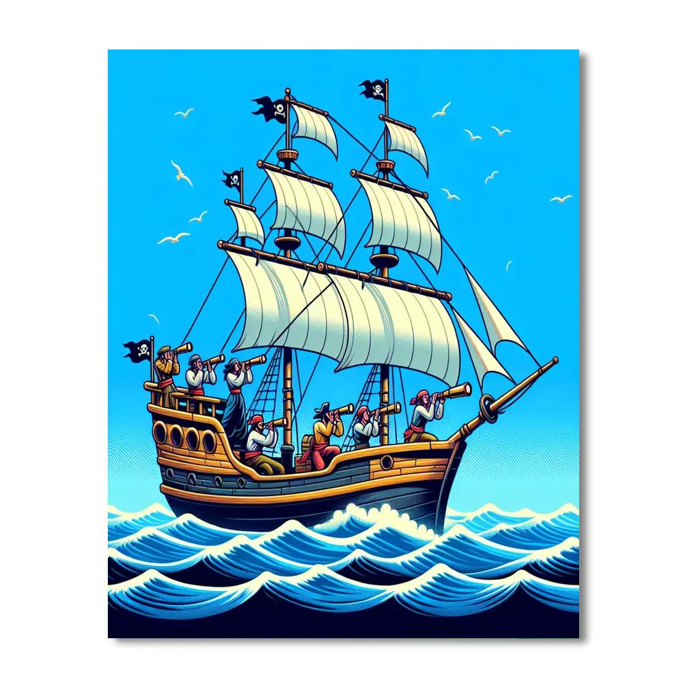Adventurous Pirates' Treasure Painting By Numbers Kit
