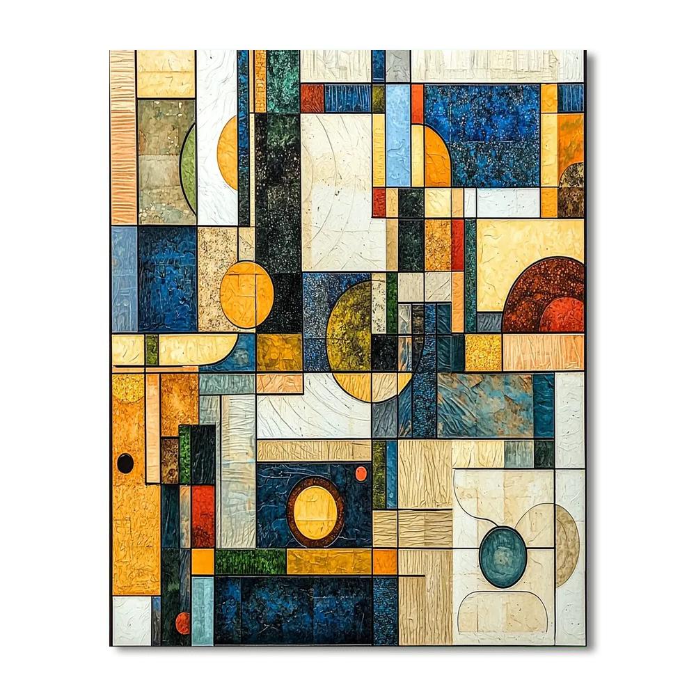 Paul Klee Inspired Whimsical Geometry  Painting Number Kit