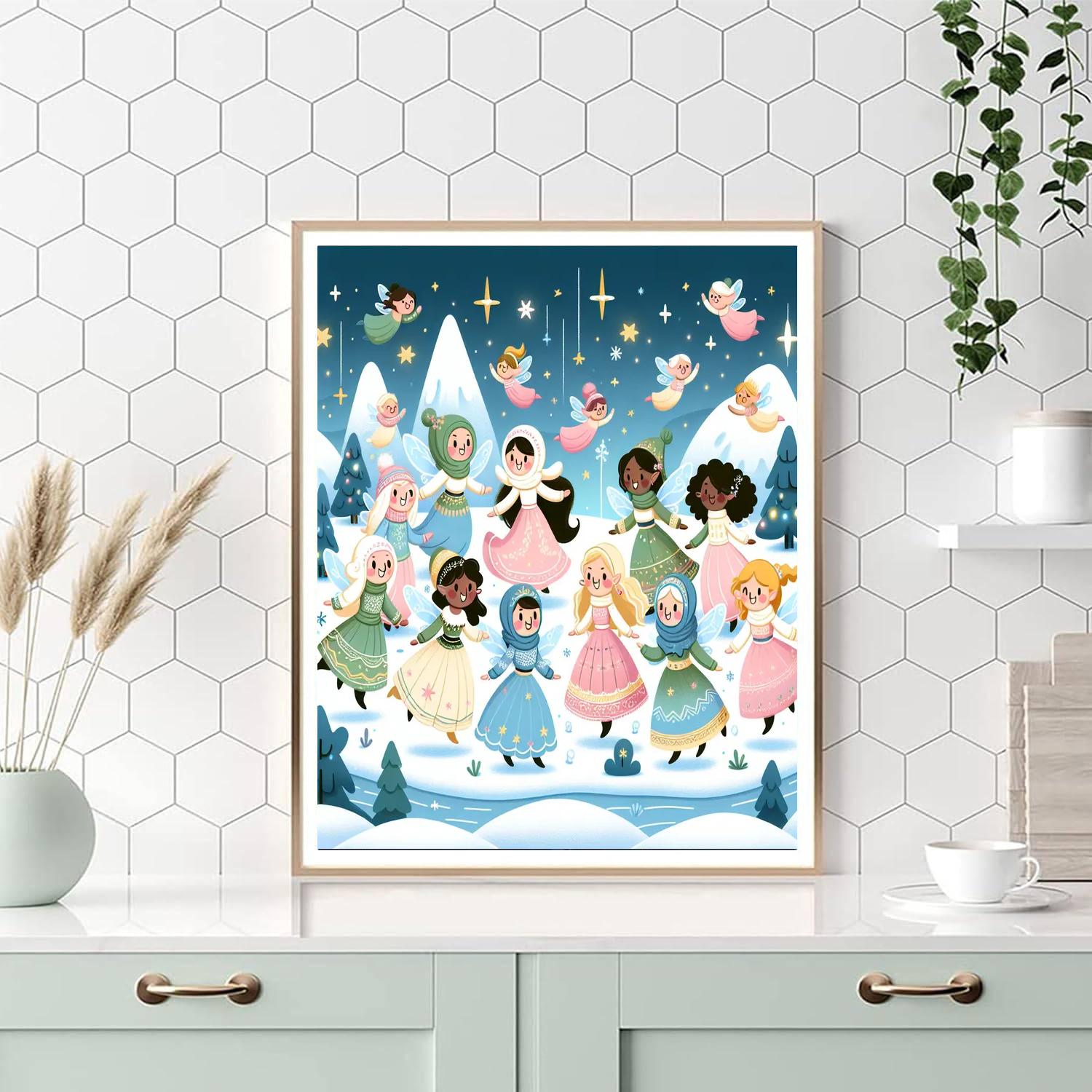 Magical Winter Fairies Painting Number Kit