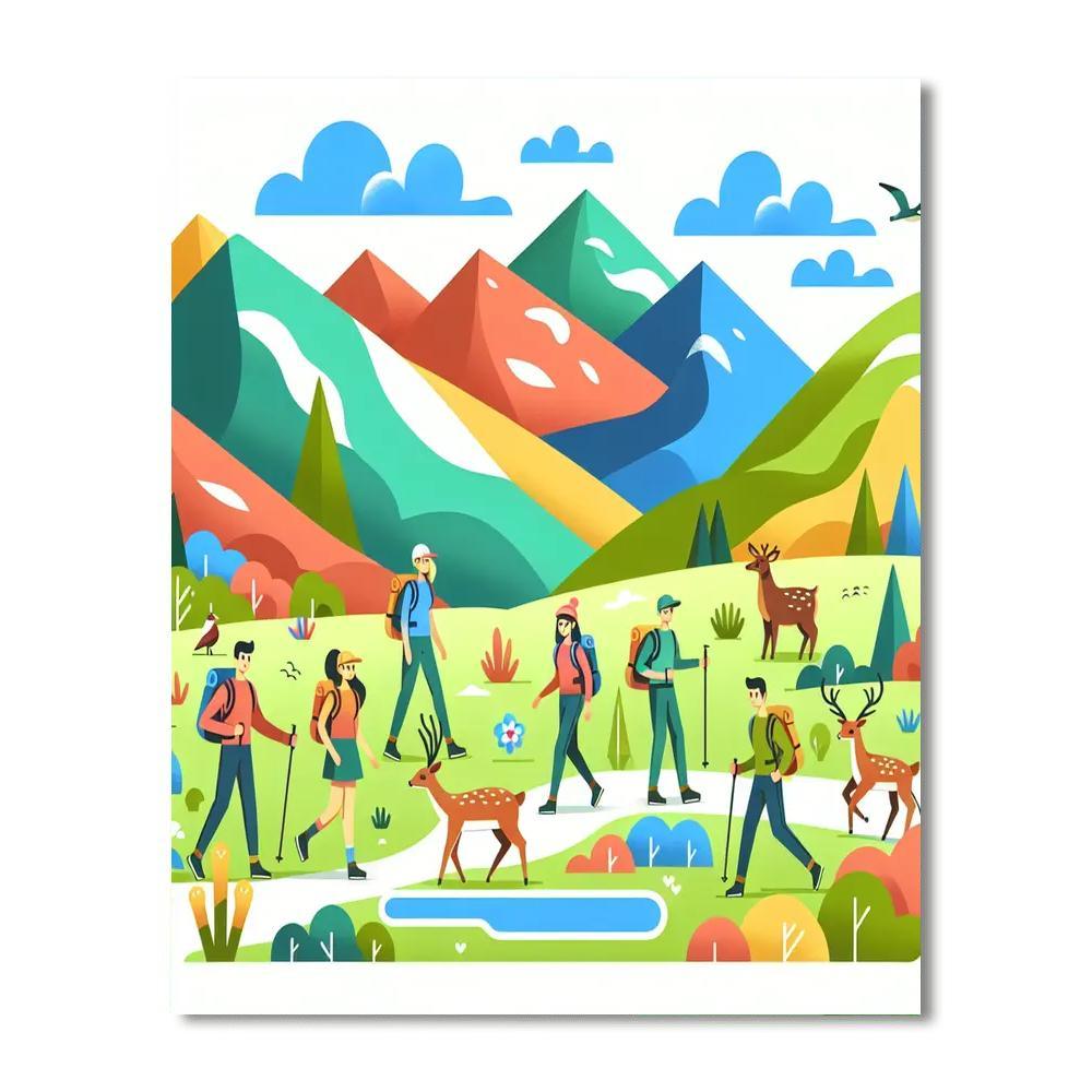 Majestic Mountain Hike Numbered Painting Kits