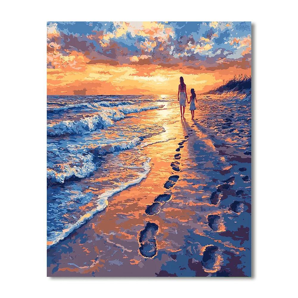 Tender Footsteps In The Sand Paint By Numbers Kits