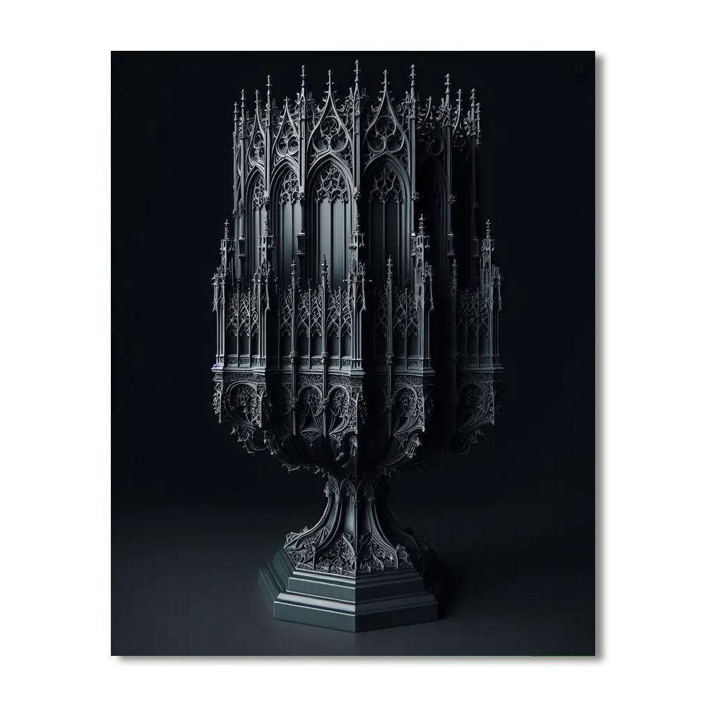 Gothic Revival Candle Holder Paint By Number