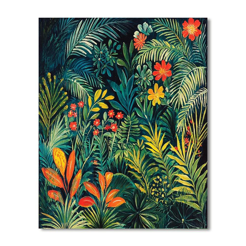 Henri Rousseau Inspired Prismatic Jungle  Paint By Number