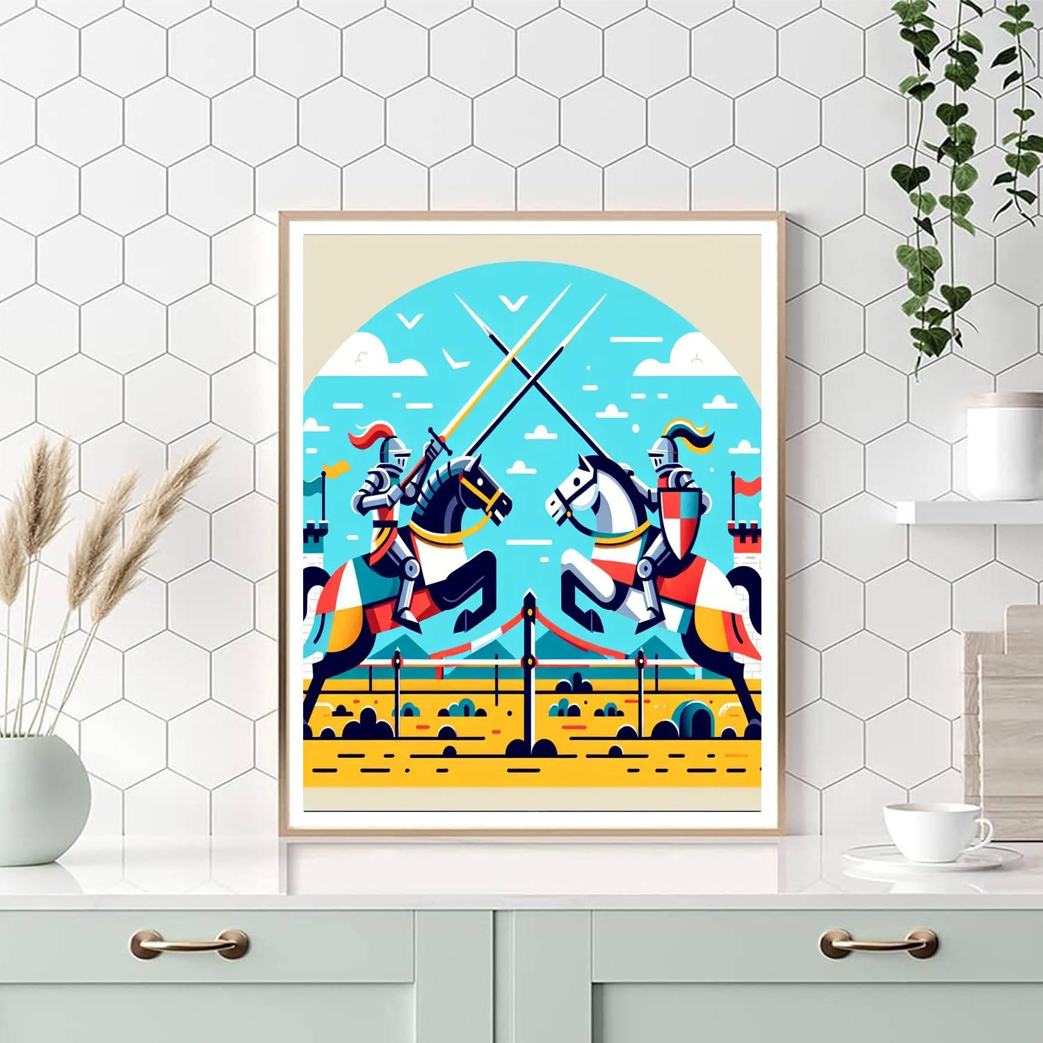 Medieval Kingdom Tournament Painting By Numbers Kit
