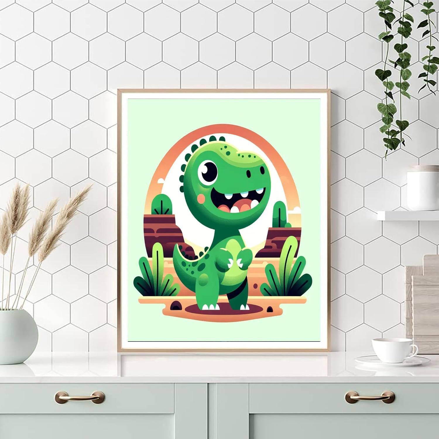 Friendly Dino Painting By Numbers Kit