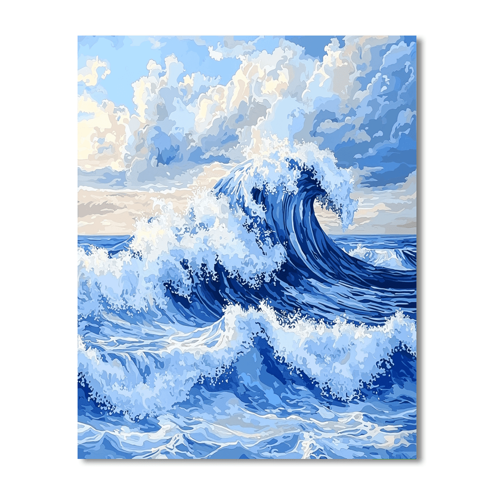 Katsushika Hokusai Inspired Japanese Waves Of Tranquility  Paint By Numbers