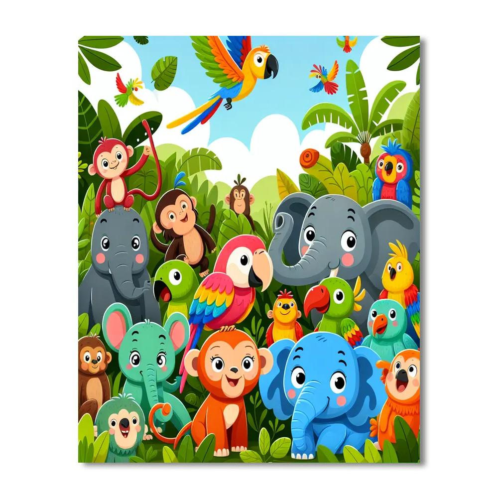 Animal Adventures In The Jungle Paint By Numbers Kits