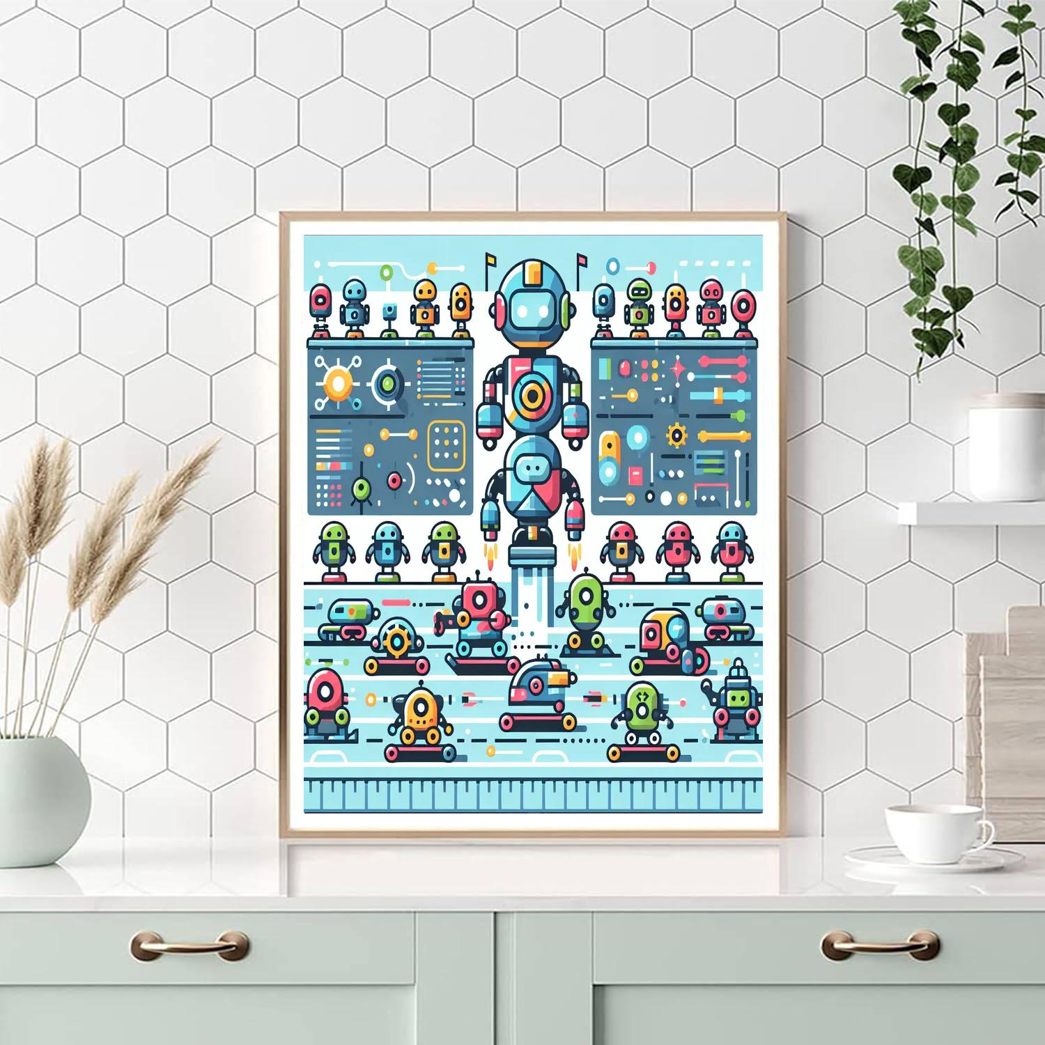 Galactic Robot Challenge Paint By Numbers Art