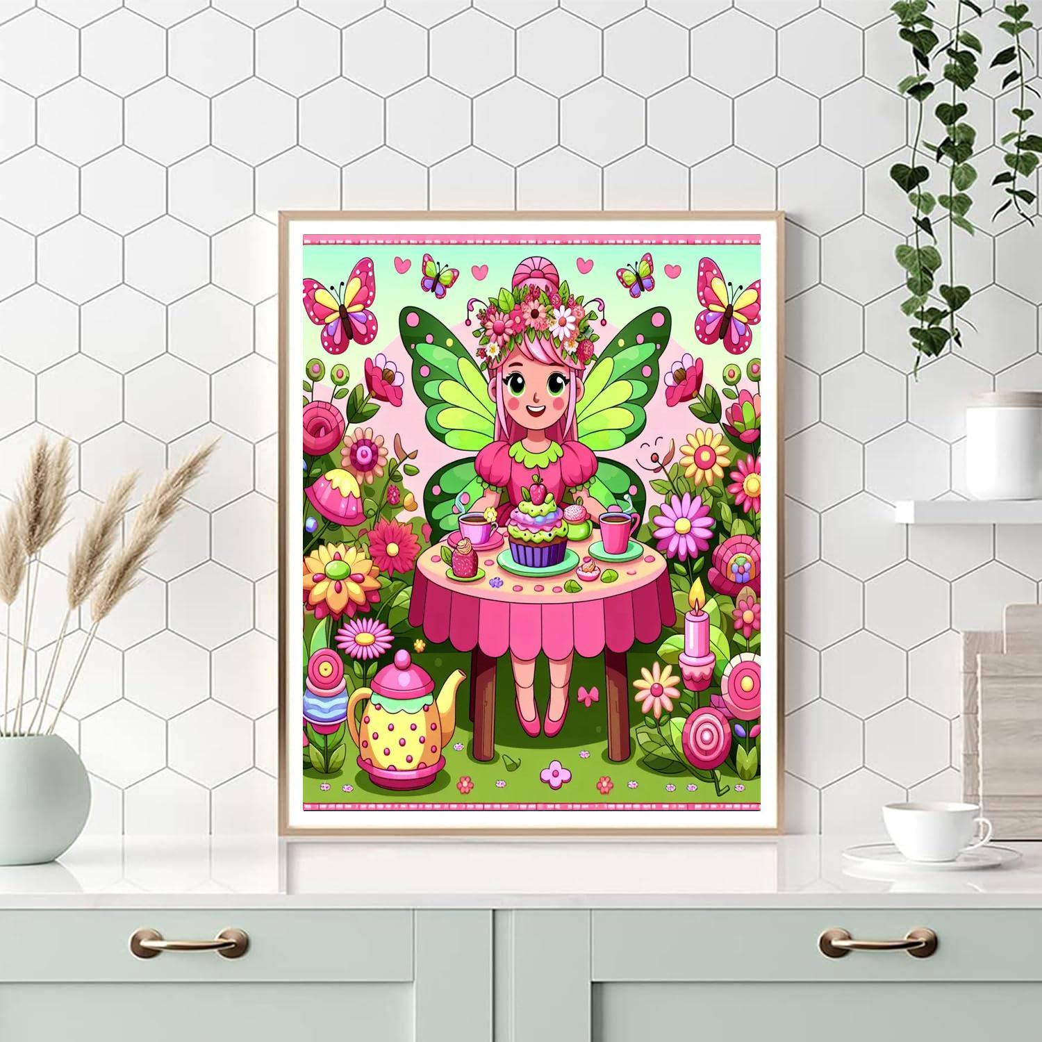 Whimsical Tea Party Fairy DIY Paint By Numbers