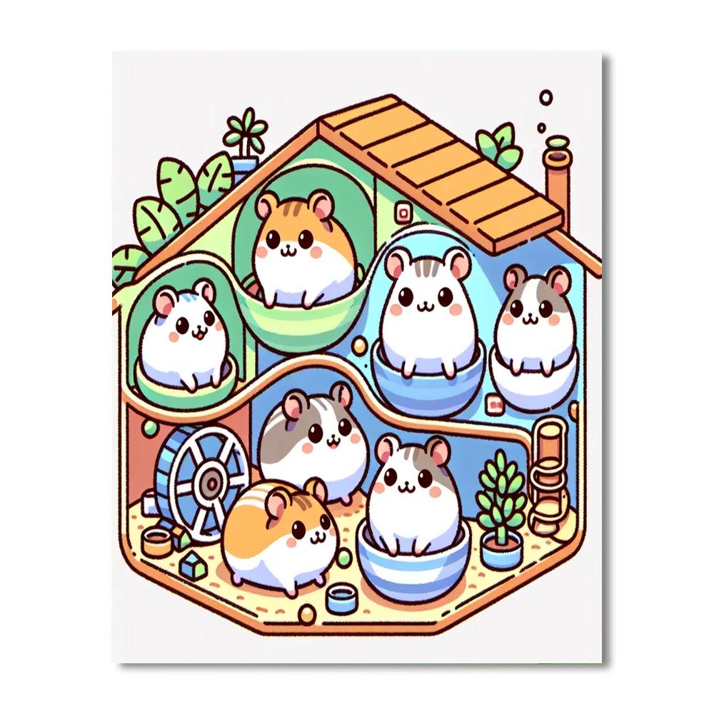 Hilarious Hamster Hideout Painting By Numbers Kit