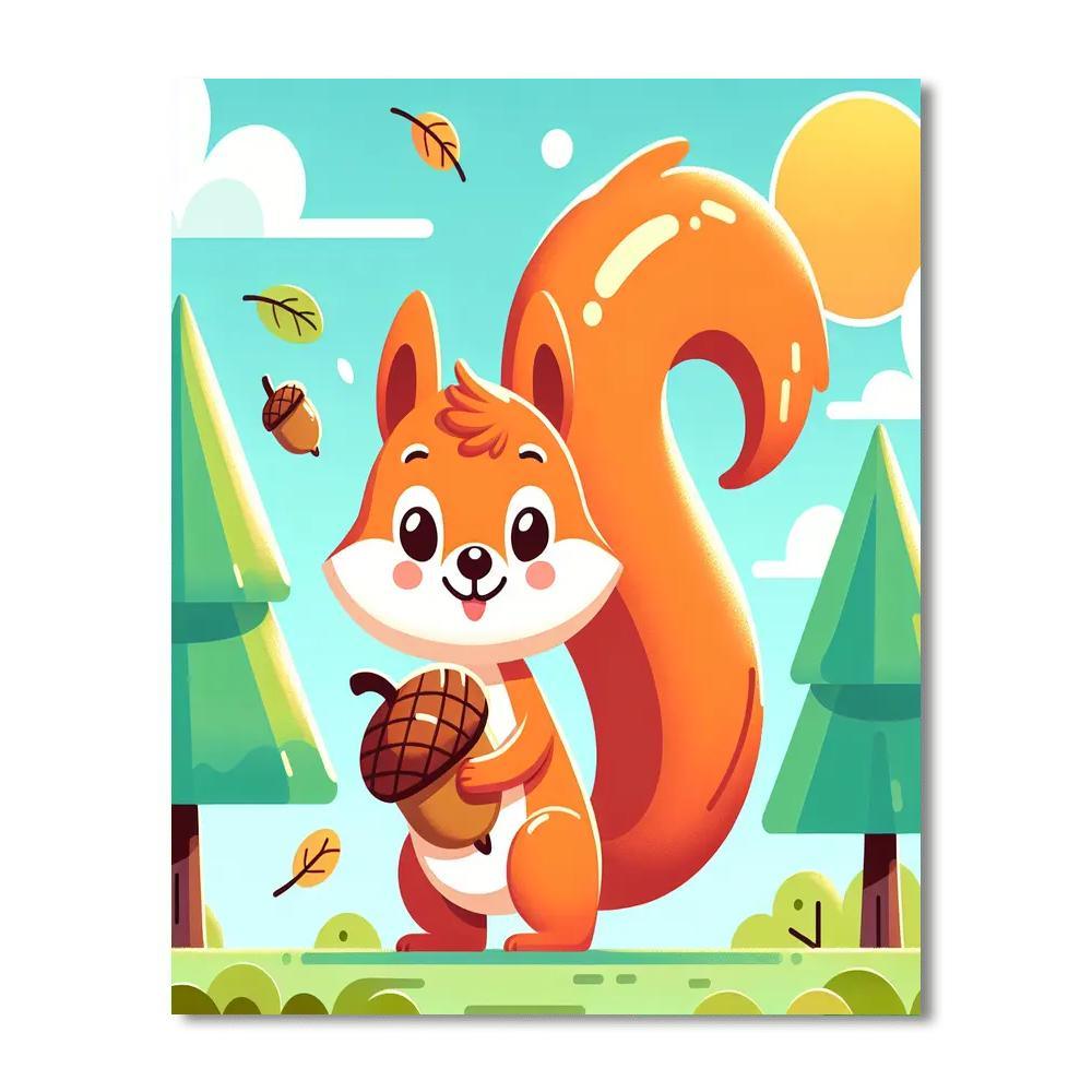 Cheeky Squirrel Number Painting