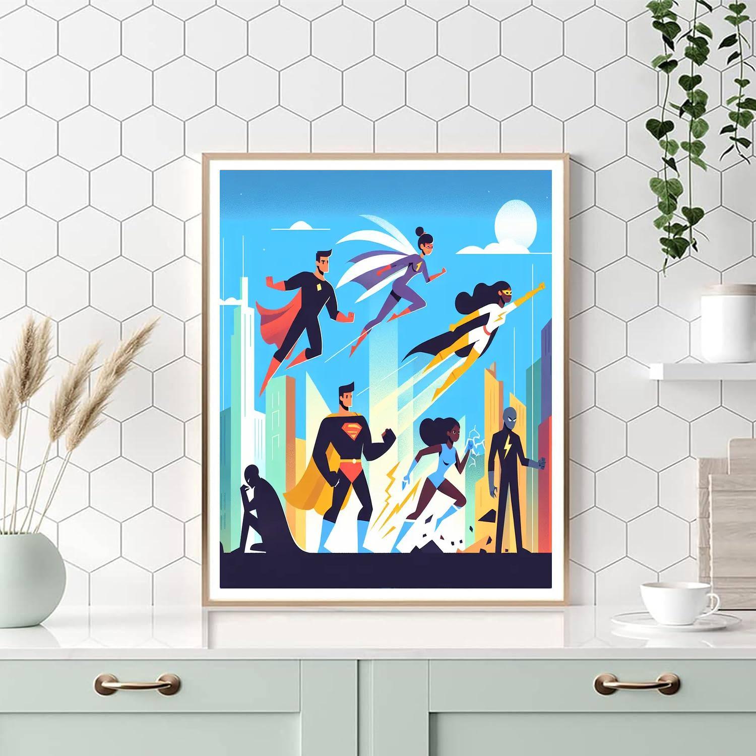 Heroic Superhero Team Numbered Painting Kits