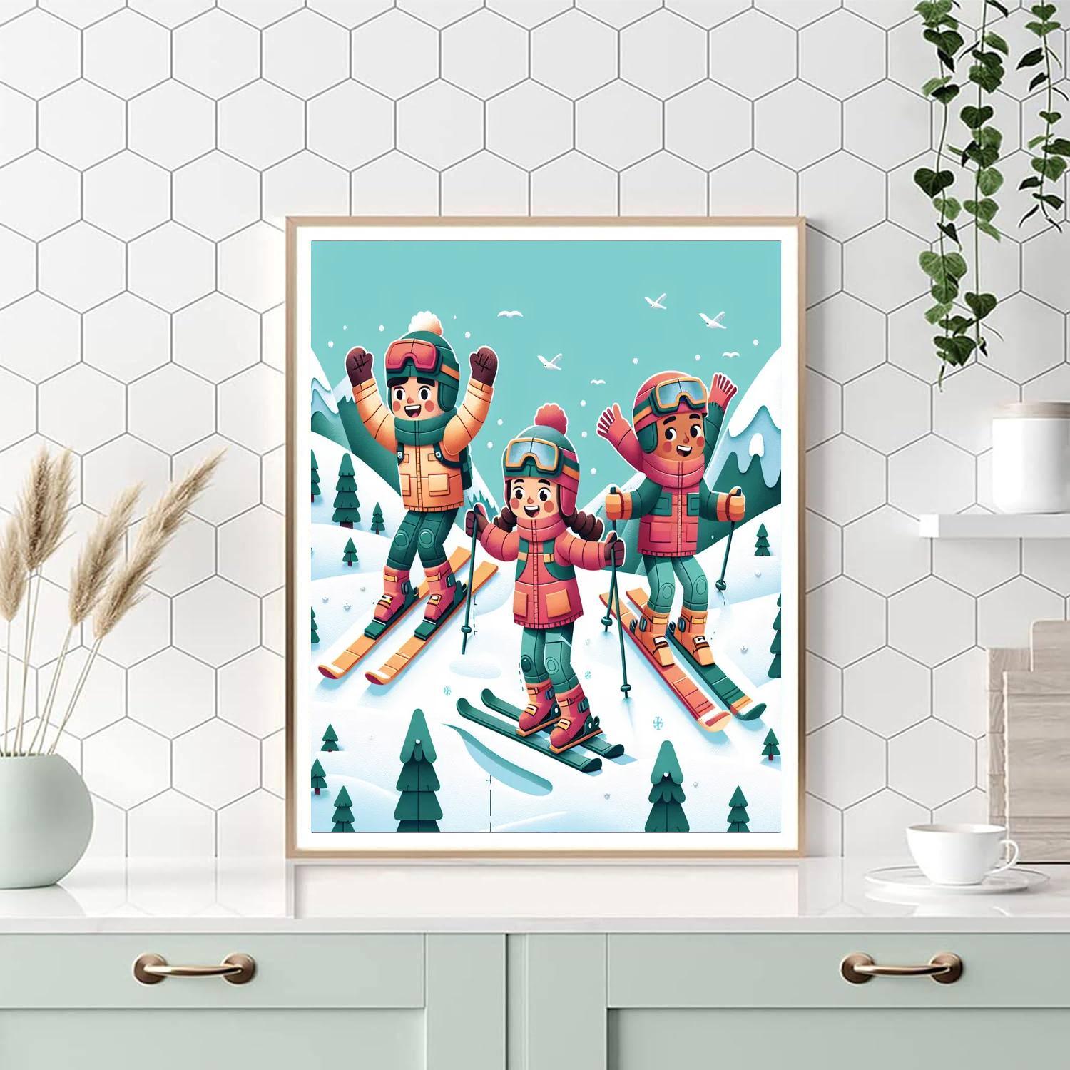 Mountain Ski Adventure Paint By Color