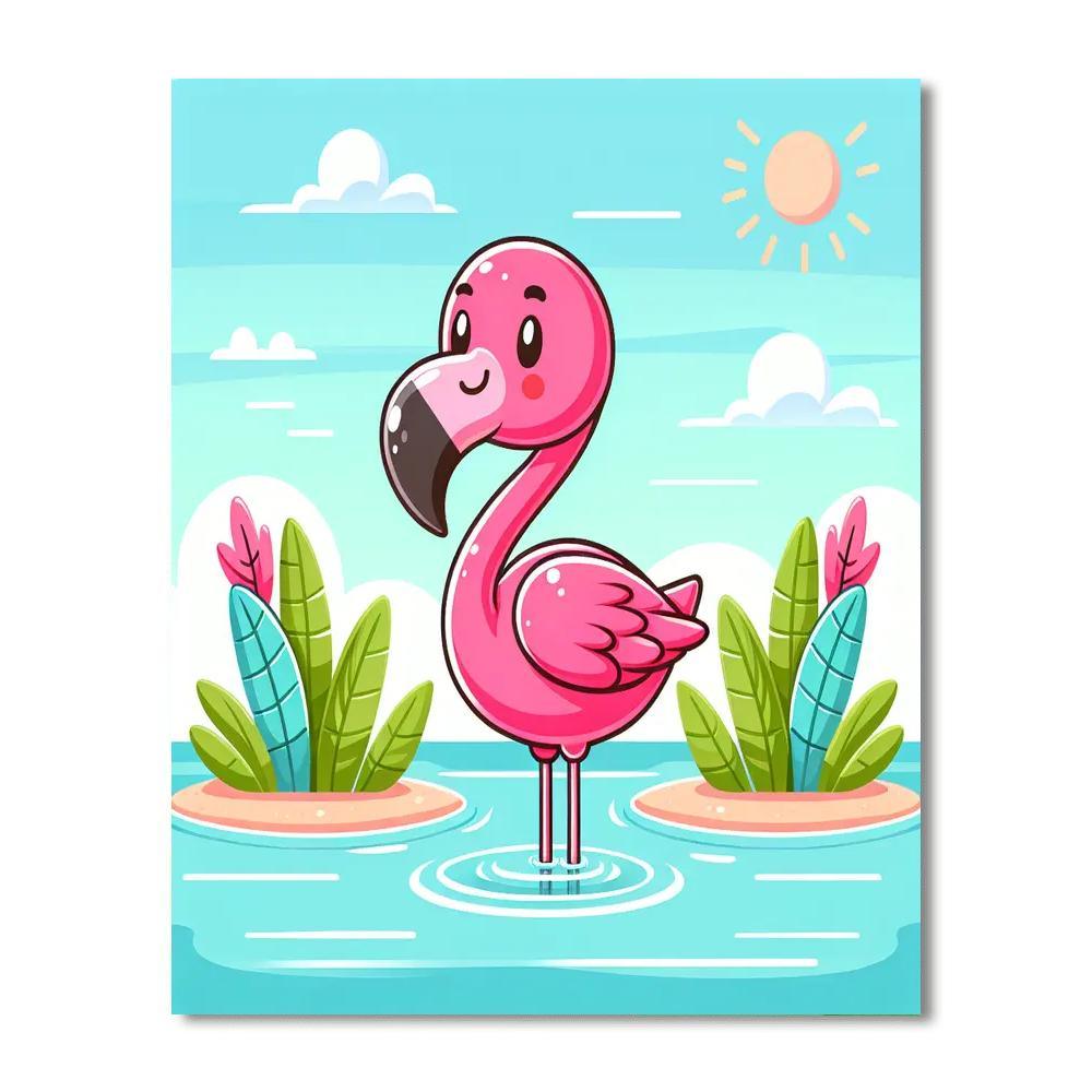 Frolicsome Flamingo Painting Number Kit