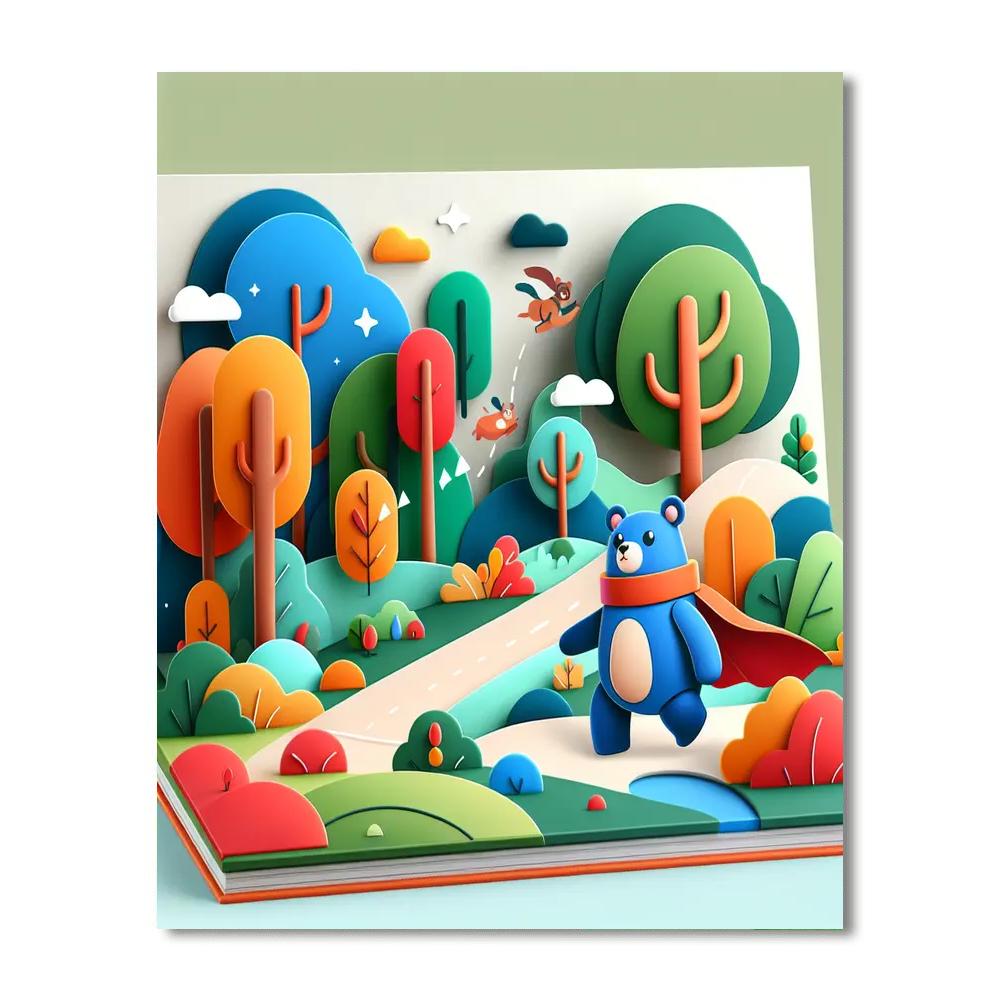 Brave Bear’s Woodland Quest Paint By Numbers