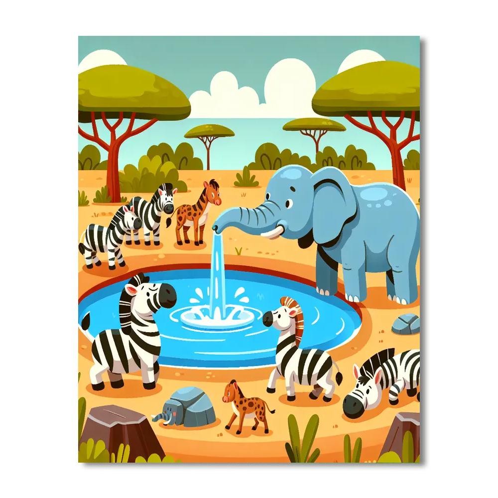 Safari Splash Spectacle Paint By Color