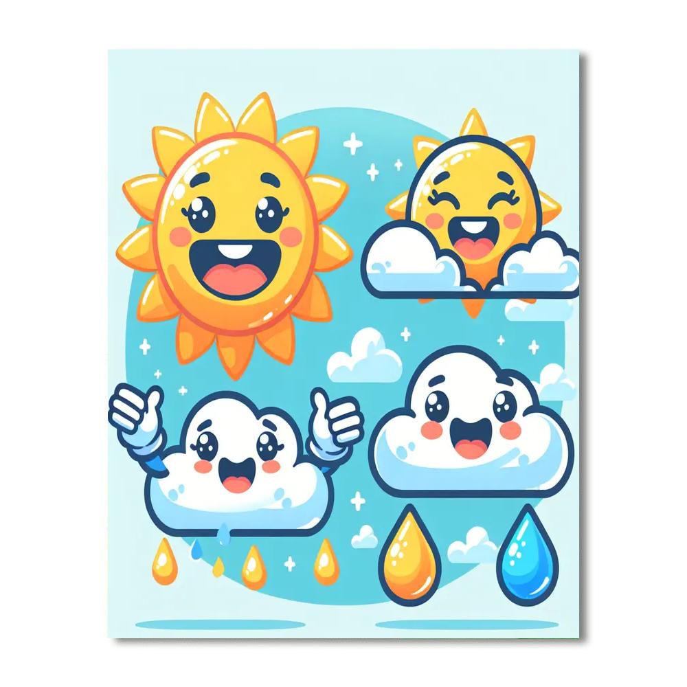 Charming Weather Friends Number Painting