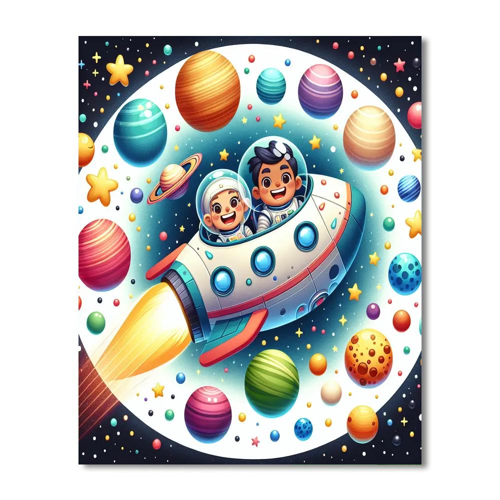 Space Adventure Journey Painting Number Kit
