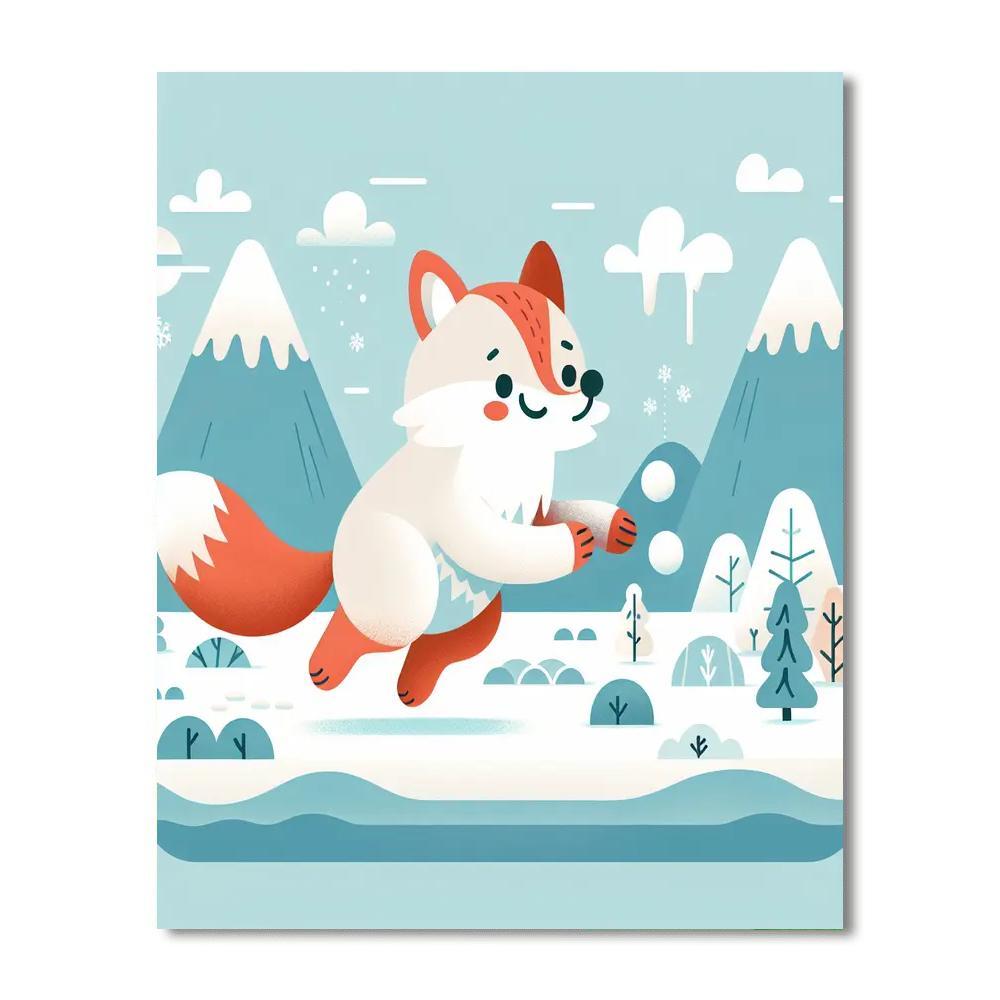Arctic Fox's Winter Fun Numbered Painting Kits