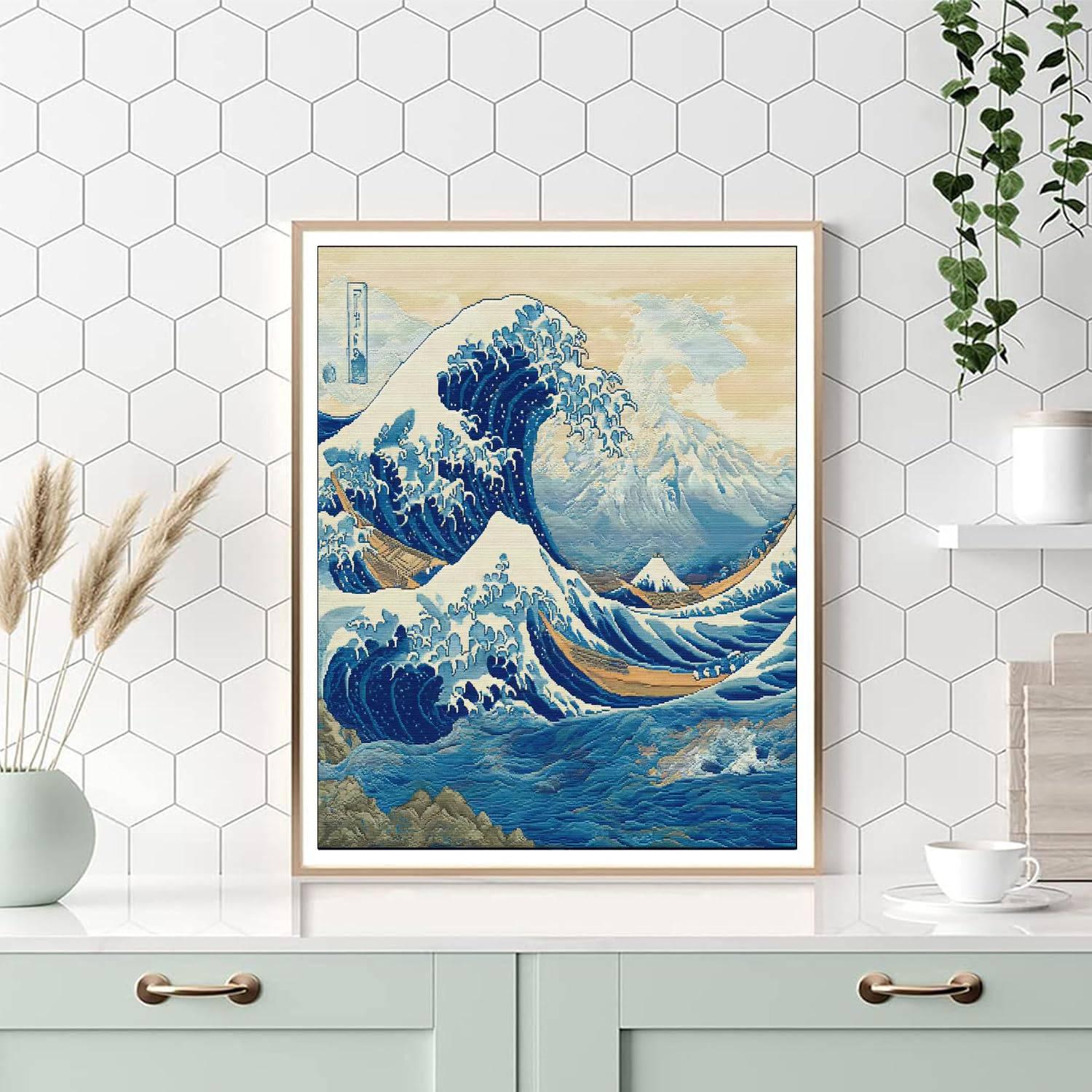 Hokusai Inspired Hokusai's Ocean Symphony  Paint By Number