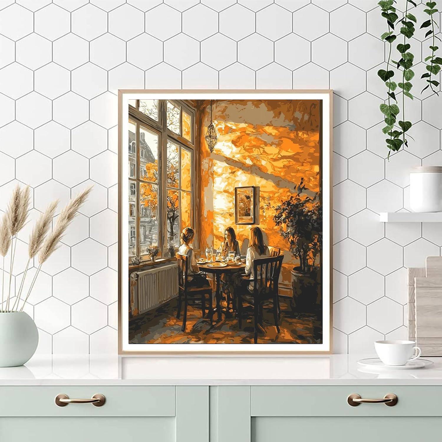 Johannes Vermeer Inspired Vermeer's Harmonious Hearth  Numbered Painting Kits