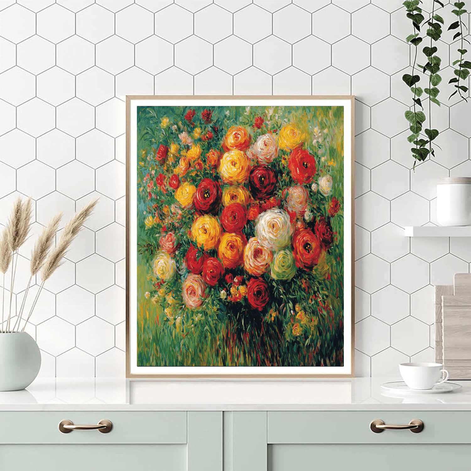 Pierre-Auguste Renoir Inspired Vintage Floral Symphony  Paint By Numbers Art