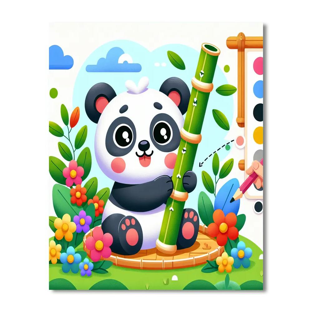 Adorable Baby Panda Numbered Painting Kits