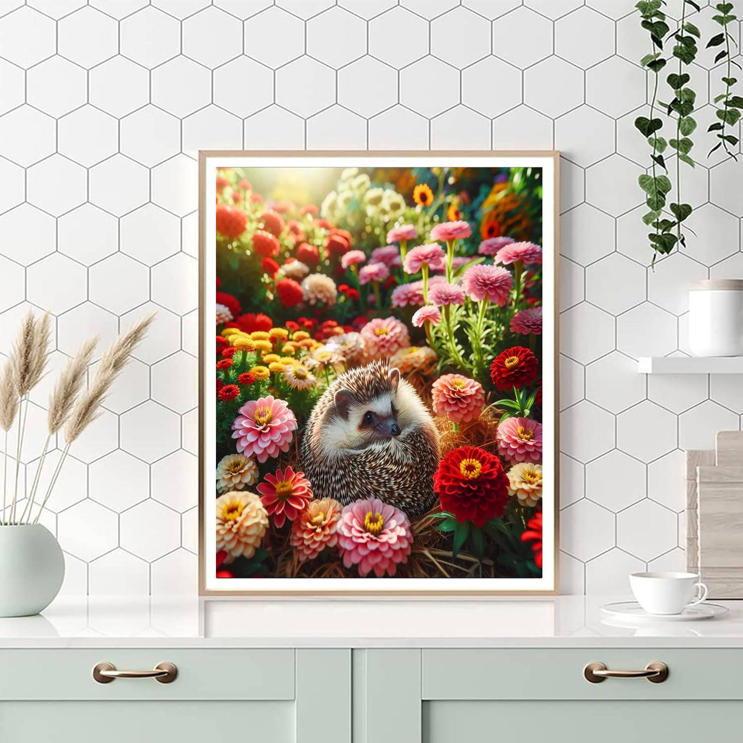 Delightful Hedgehog's Garden Painting By Numbers Kit
