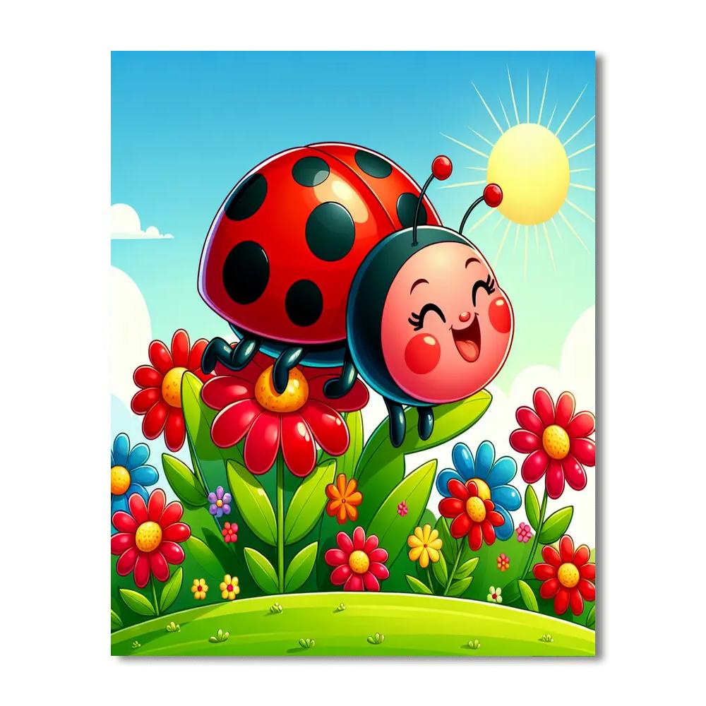 Whimsical Ladybug Paint By Numbers Art