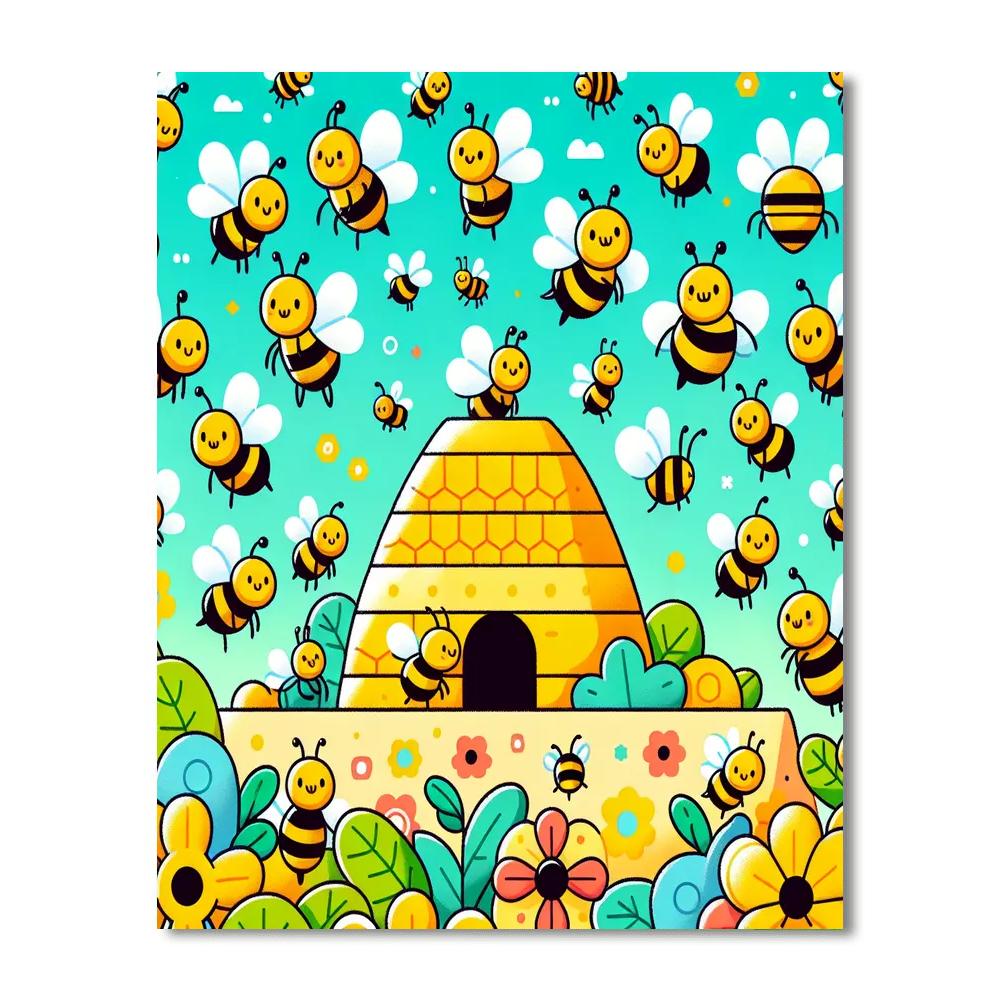 Busy Honeybee Hive Painting Number Kit