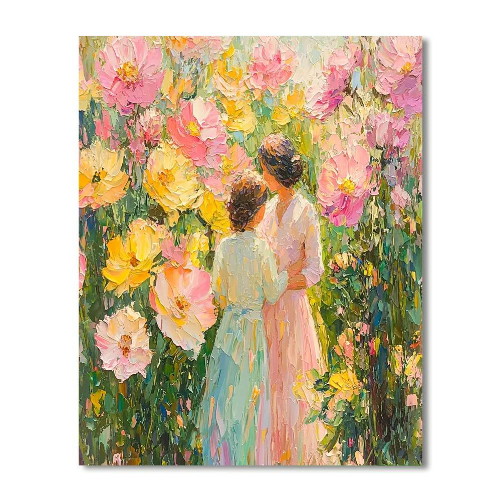 Mom's Embrace In Bloom Paint By Color