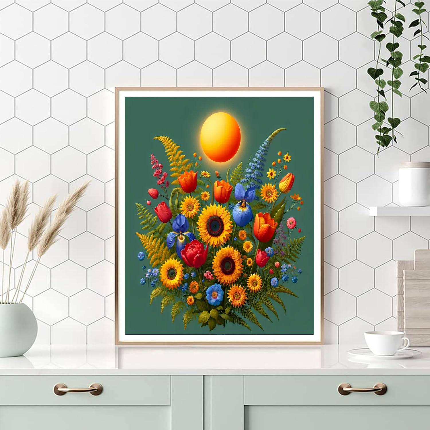 Bright Floral Delight Number Painting