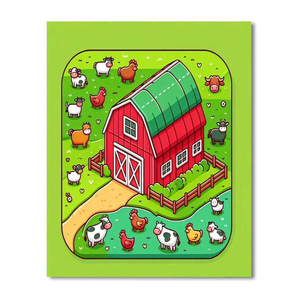 Cozy Country Barn Paint By Numbers Art