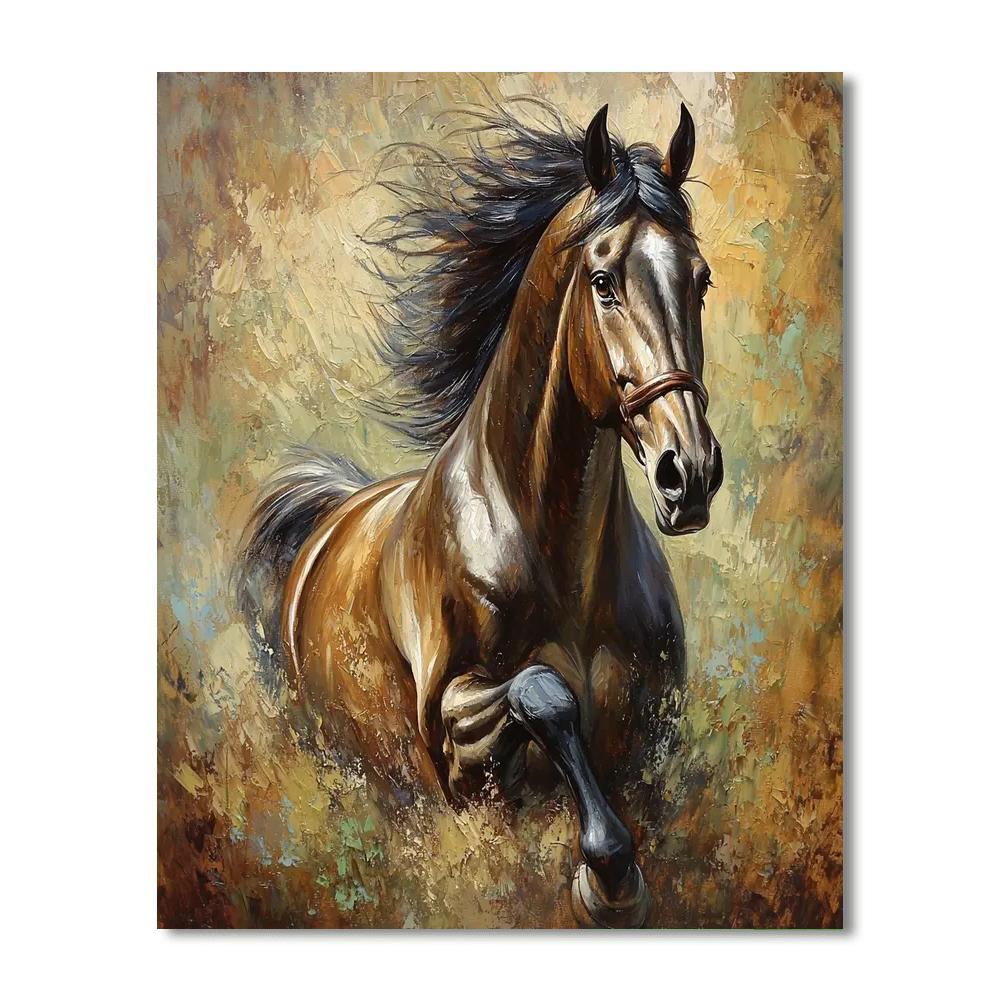 Leonardo Da Vinci Inspired Majestic Renaissance Steed  Paint By Number