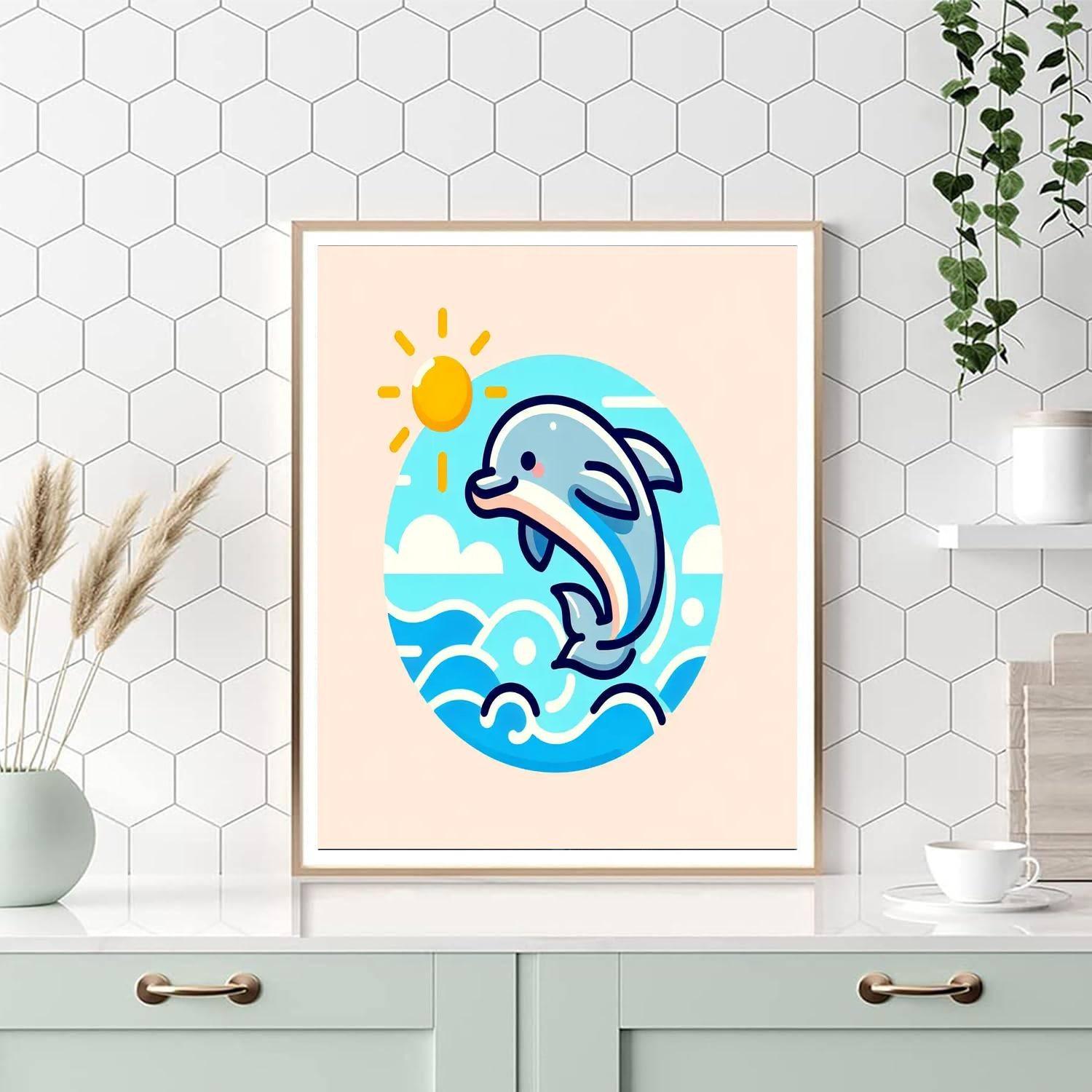 Sunny Day Dolphin Paint By Number