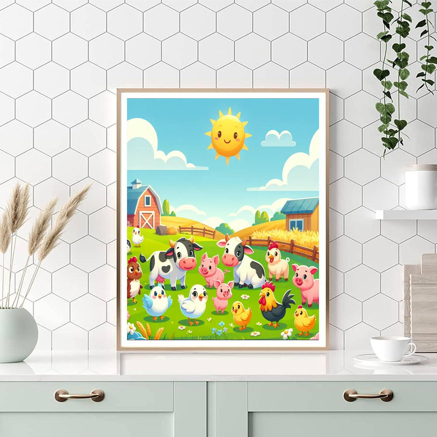 Frolicking Farm Fun Painting By Numbers Kit