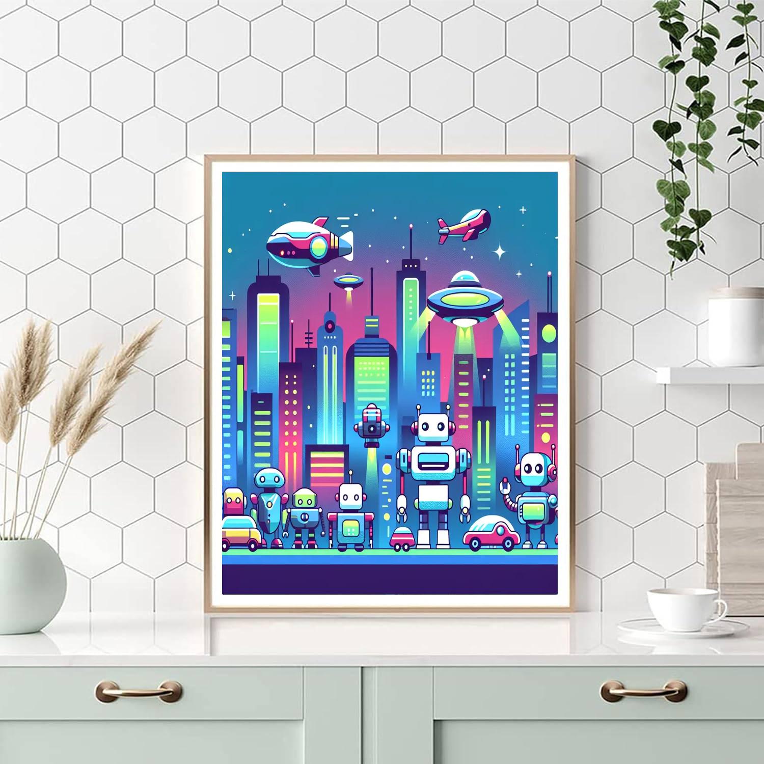Robot City Chronicles Painting By Numbers Kit