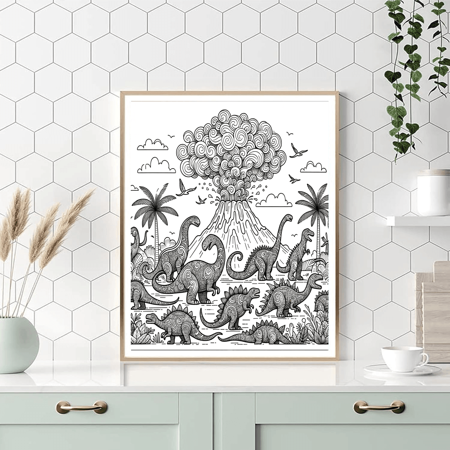 Doodle Dinosaurs Paint By Color