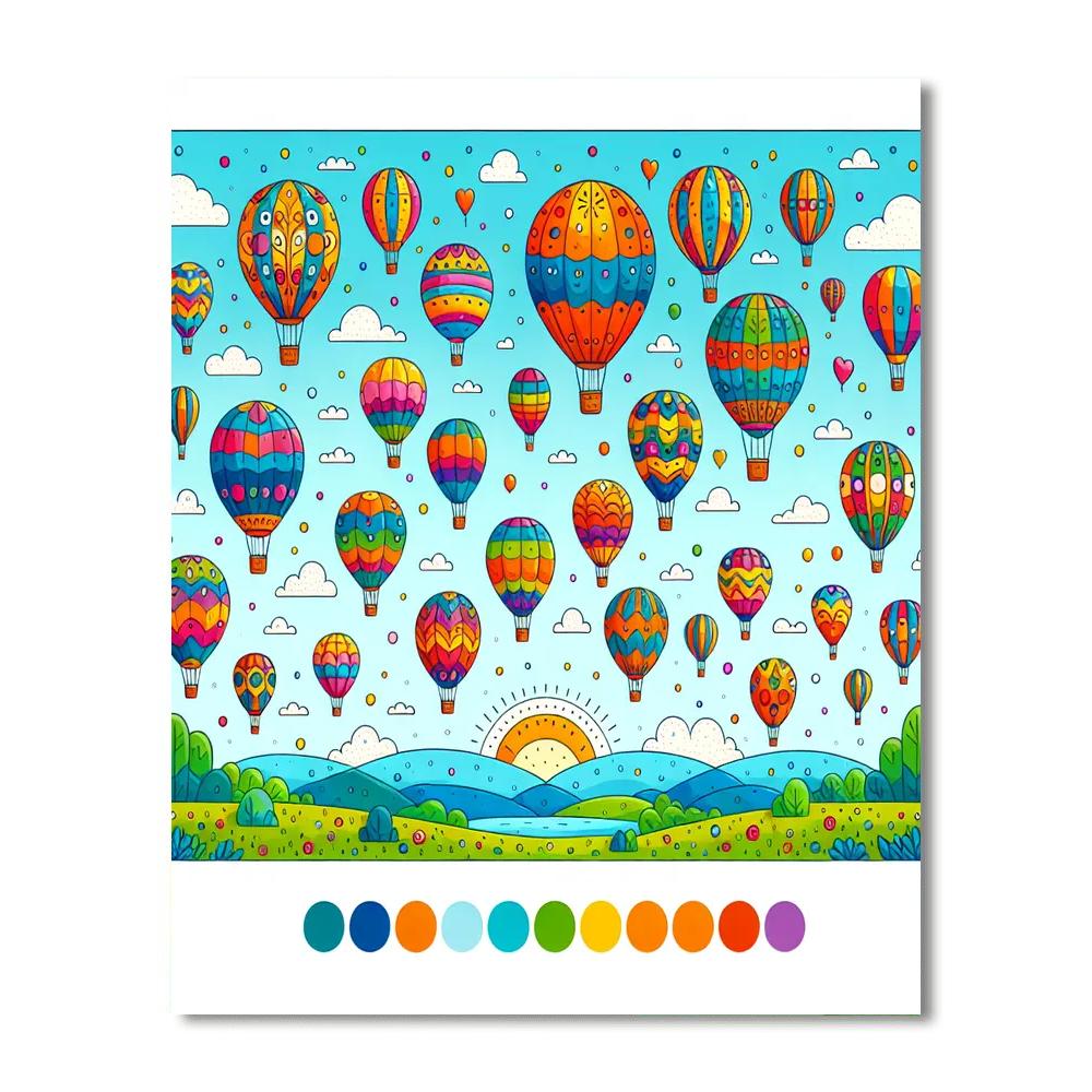 Festival Of Balloons Paint By Numbers Art