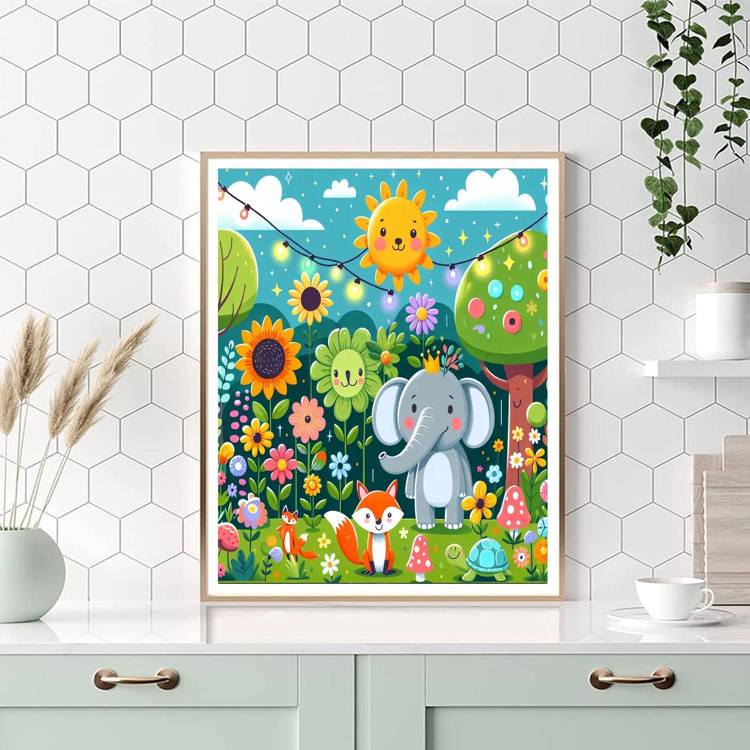 Fanciful Garden Frolic Painting By Numbers Kit