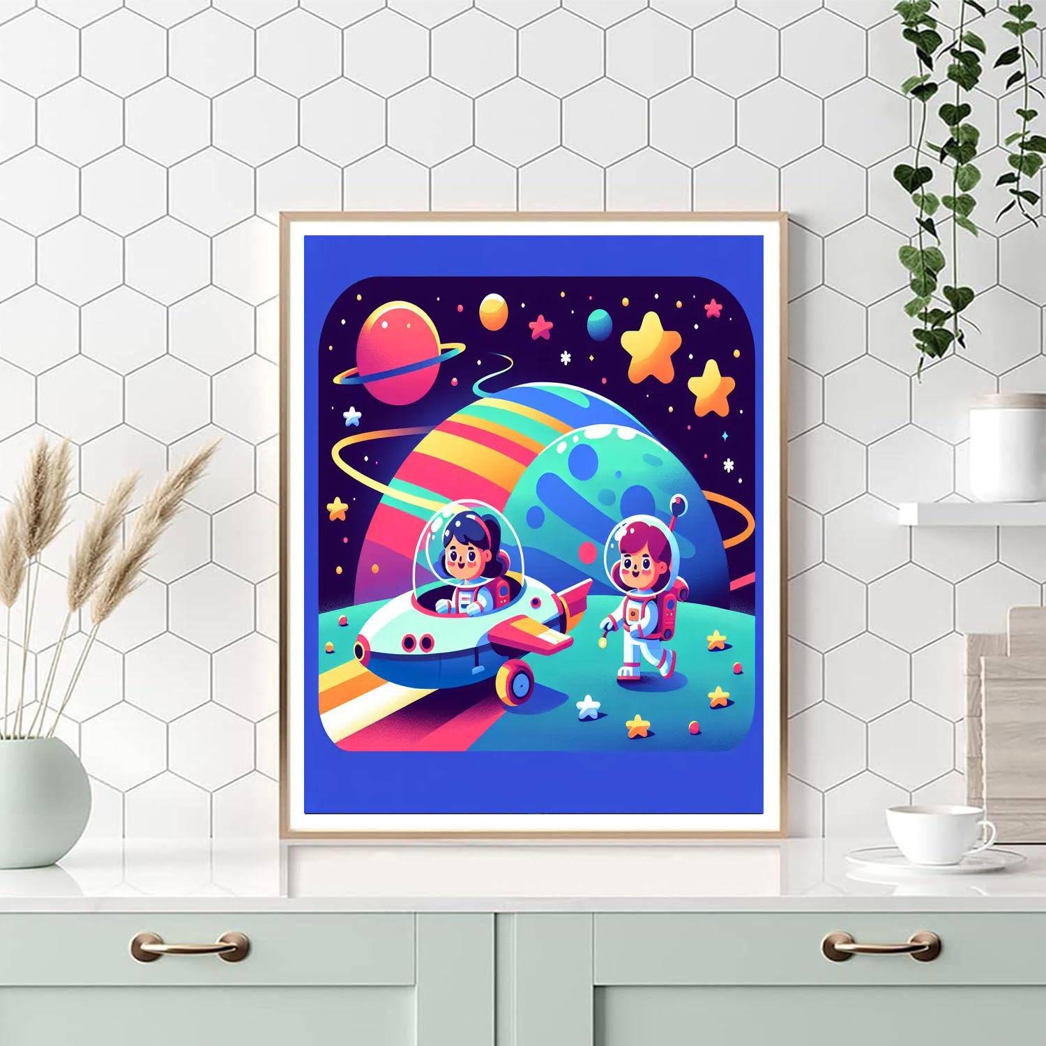 Stellar Space Mission Painting Number Kit