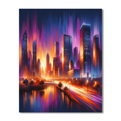 Dynamic Urban Skyline Paint By Numbers