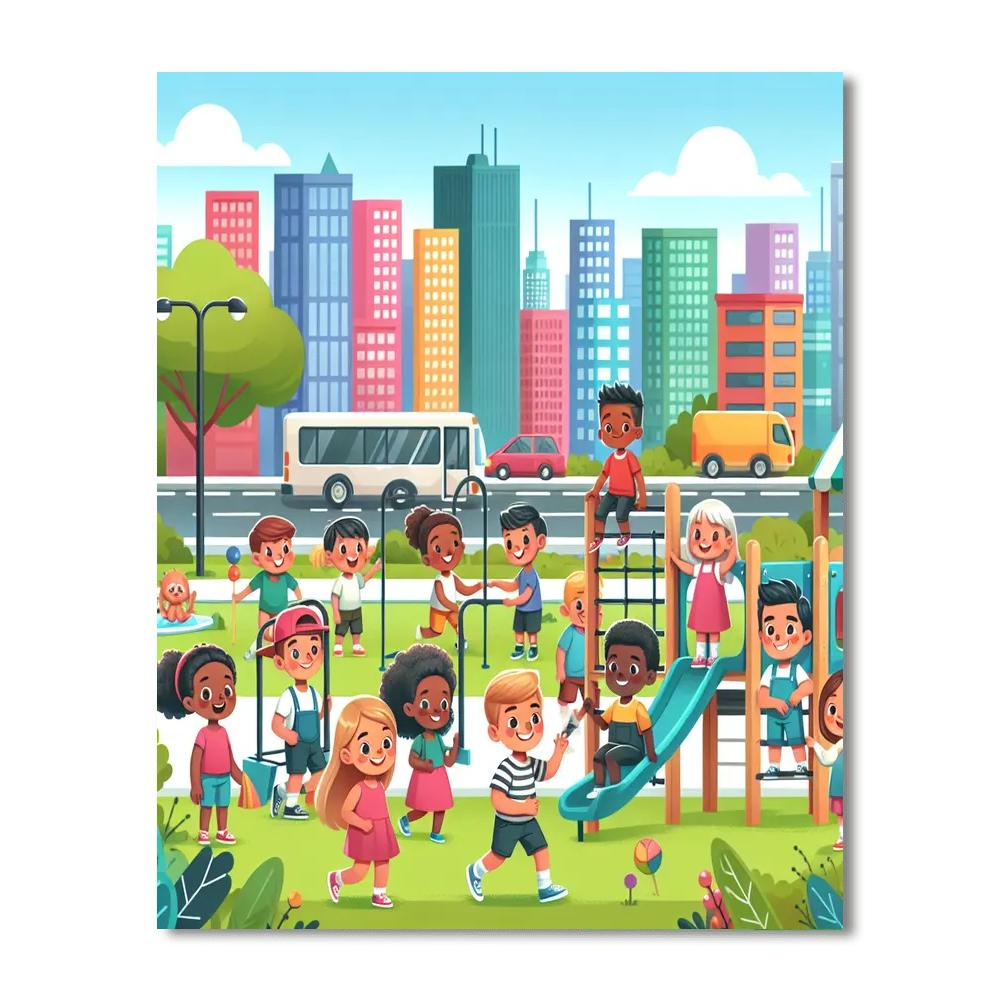 Cheerful City Adventures Paint By Numbers