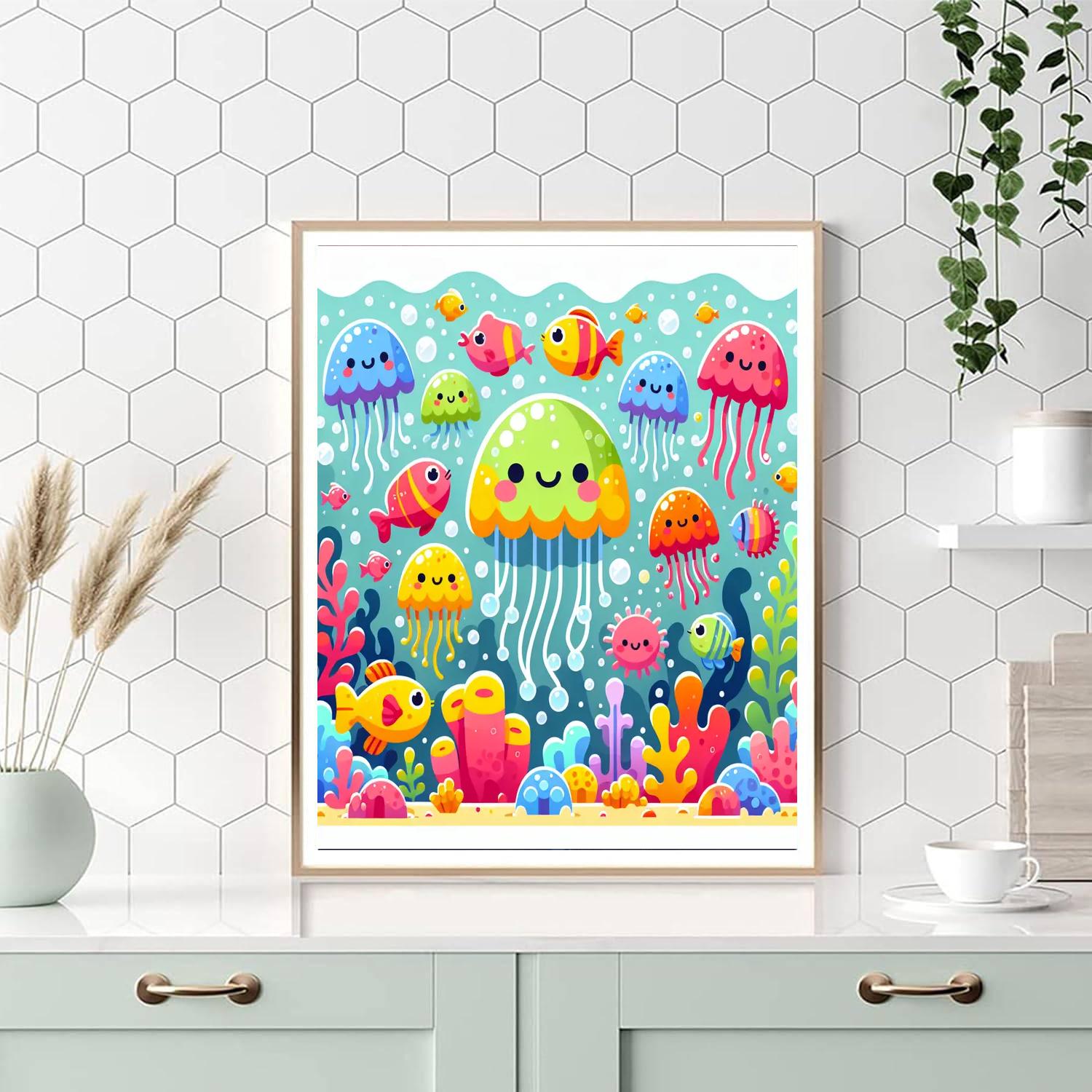 Silly Jellyfish Friends Numbered Painting Kits